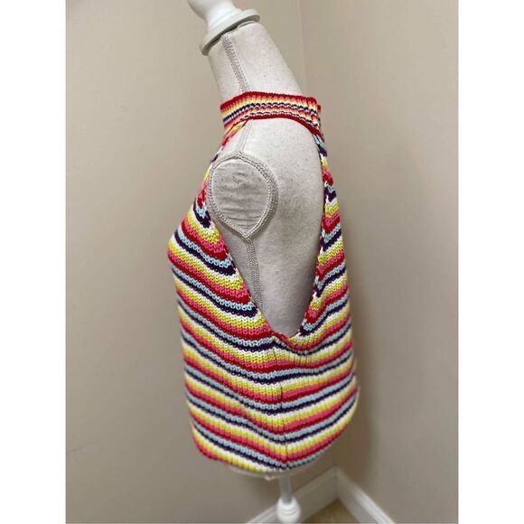 New Anthropologie John + Jenn Rainbow Knit Halter Percy Sweater Tank Siz… - Picture 4 of 6